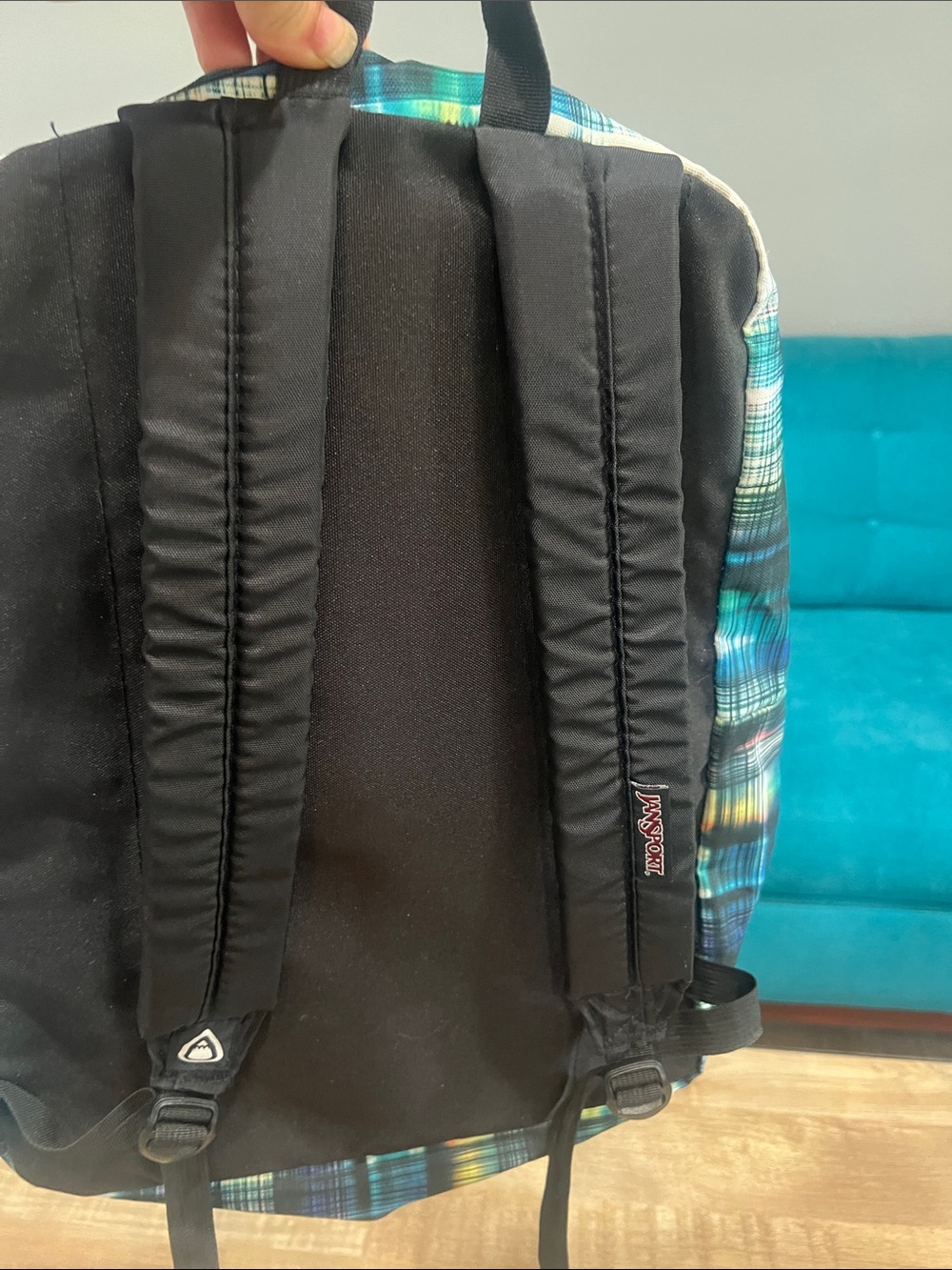 NWOT JanSport Backpack Black Multi Short Circuit Glitch Plaid - Picture 3 of 3